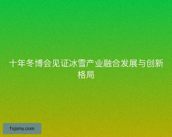 十年冬博会见证冰雪产业融合发展与创新格局